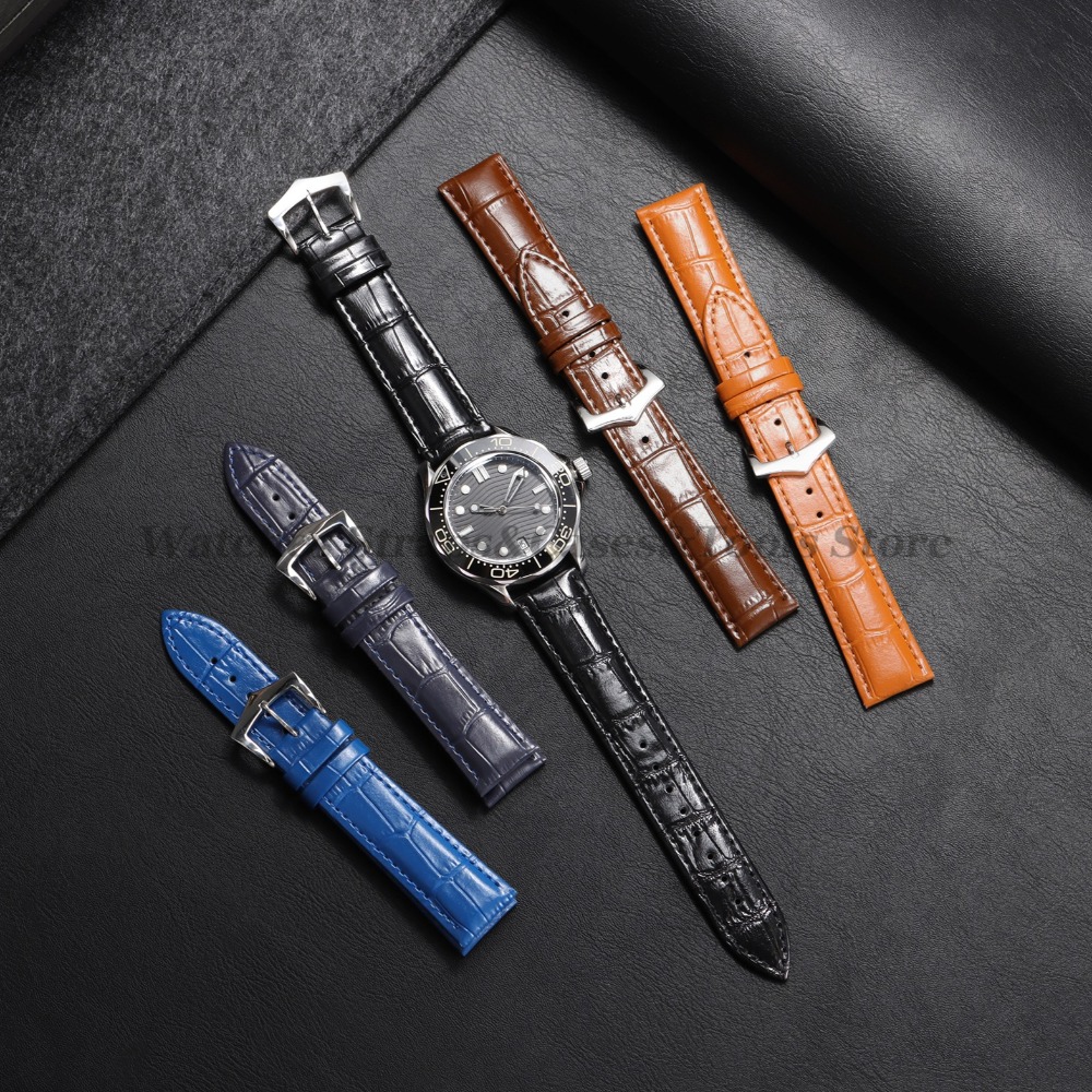 Calfskin Crocodile Pattern Lea - Leather Watch Band Men recension och pris