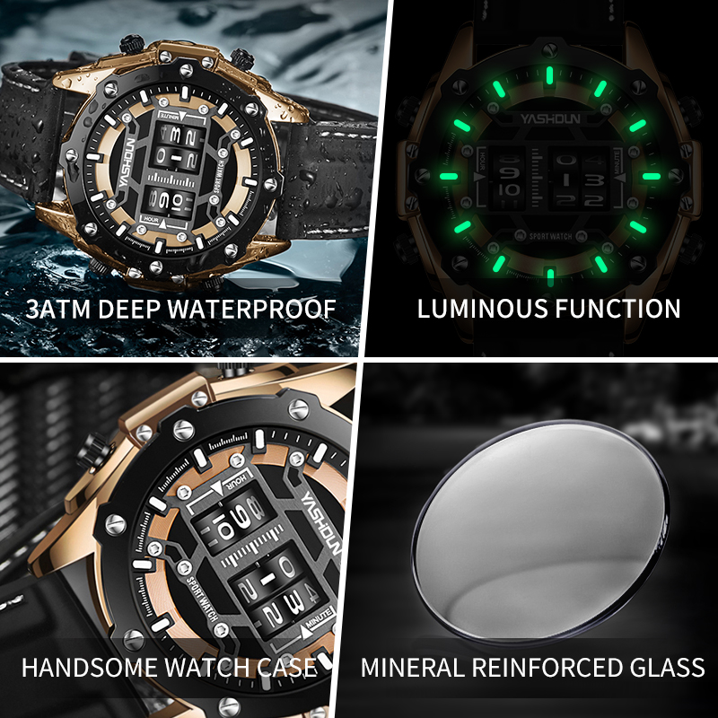 Creative Watche Digital Quartz - Leather Watch Band Men recension och pris