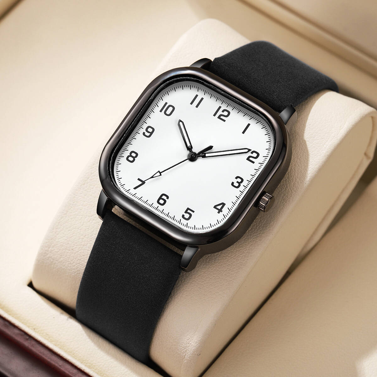 Fashion Square Men Watches Sim - Leather Watch Band Men recension och pris