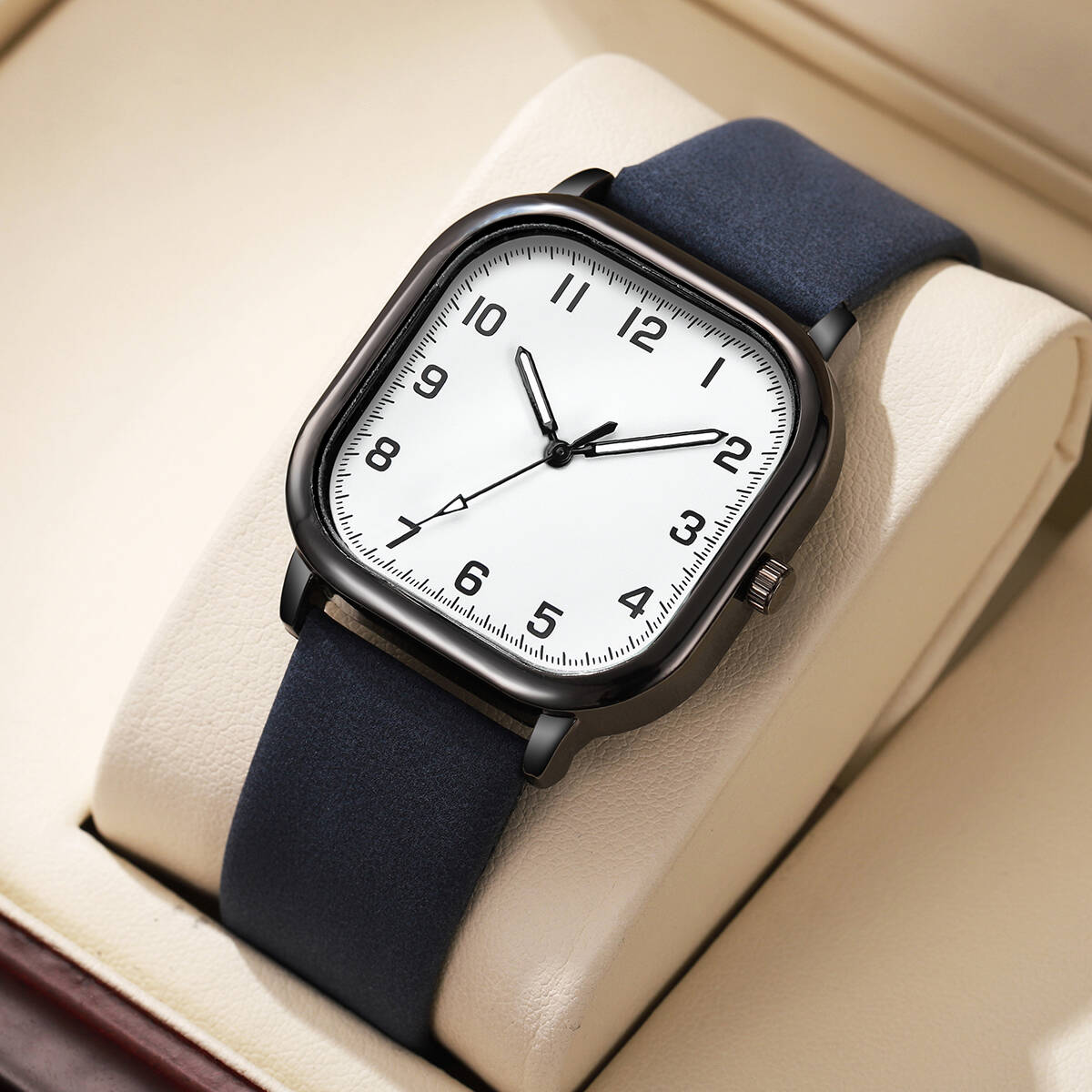 Fashion Square Men Watches Sim - Leather Watch Band Men recension och pris