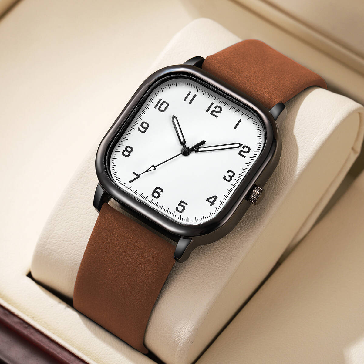 Fashion Square Men Watches Sim - Leather Watch Band Men recension och pris