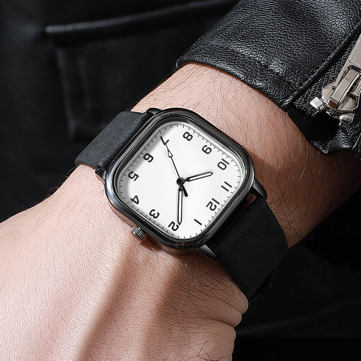 Fashion Square Men Watches Sim - Leather Watch Band Men recension och pris
